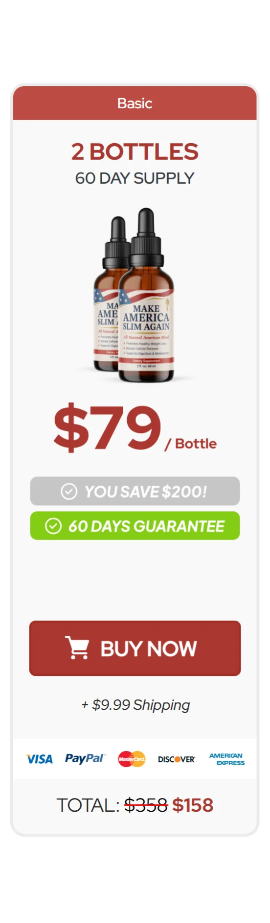 Make America Slim Again™ 2 bottles pricing